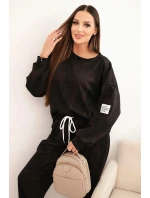 Dámska súprava z viskózy oversize s pracím efektom čierna
