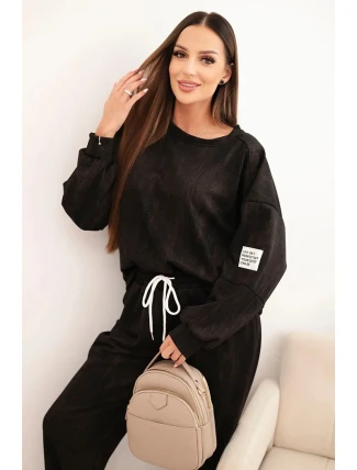 Dámska súprava z viskózy oversize s pracím efektom čierna