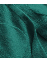 Dlhý zelený vlnený prehoz cez oblečenie typu "alpaka" s kapucňou (908)