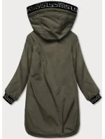 Dámska bunda s ozdobným lemovaním khaki (b8150-11)
