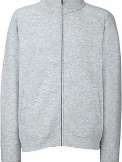 Mikina Fruit of the Loom Premium Sweat Jacket 16.2228, melírovaná sivá