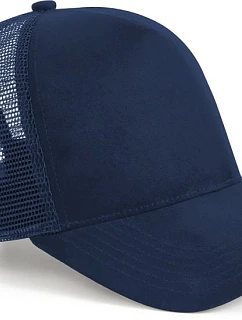 Beechfield B 643 5-panelová čiapka s klobúkom „Suede Snapback Trucker“ 53.0643 francúzska námornícka modrá