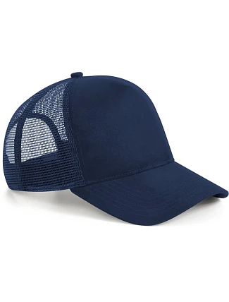 Beechfield B 643 5-panelová čiapka s klobúkom „Suede Snapback Trucker“ 53.0643 francúzska námornícka modrá