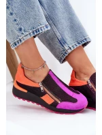 Skórzane Sneakersy Na Koturnie Maciejka 06853-15 Czarne