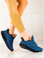 Výborné modré dámske tenisky bez podpätku Výborné modré dámske tenisky bez podpätku