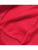 Červená dámska tepláková mikina so sťahovacími lemami (W01-18)