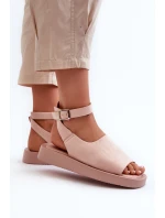 Wygodne Sandały Damskie Na Platformie Różowe Rubie