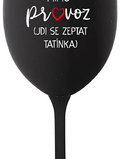 MÁMA VYPADÁ (ÍDEME VIDIEŤ TATÍNKA) - čierny pohár na víno 350 ml