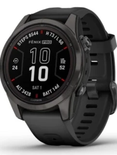 Hodinky Garmin Fenix 7S Pro 42mm Sapphire Solar šedé titánové DLC s čiernym remienkom