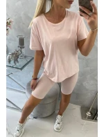 Súprava top+legíny púdrovo ružová