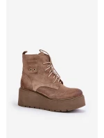 Zazoo 60499 Zamszowe Damskie Botki Na Platformie I Koturnie Ocieplane Beżowe Zazoo 60499 Zamszowe Damskie Botki Na Platformie I Koturnie Ocieplane Beżowe