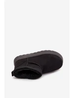 Śniegowce Damskie Na Platformie Ocieplane Futerkiem Czarne Vesirae