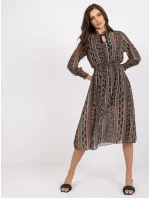 Šaty DHJ SK 15177 1.04P čierna a béžová