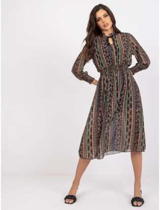 Šaty DHJ SK 15177 1.04P čierna a béžová