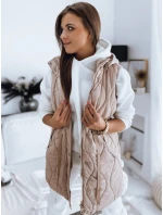 Dámska prešívaná vesta WELIA béžová FashionStreet TY3295 Dámska prešívaná vesta WELIA béžová FashionStreet TY3295
