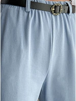 Dámske nohavice chinos s opaskom modré FashionStreet UY2550