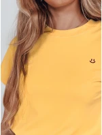 Dámske rebrované tričko SMILE FOR YOU žlté FashionStreet RY2908
