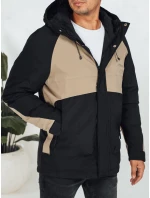 Pánska zimná bunda s kapucňou béžová FashionStreet TX5042