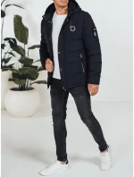 Pánska prešívaná zimná bunda s kapucňou FashionStreet navy blue TX5054