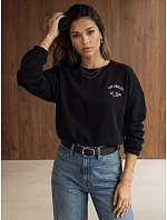 Dámska mikina oversize s výšivkou, čierna, FashionStreet BY1568 Dámska mikina oversize s výšivkou, čierna, FashionStreet BY1568