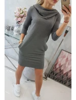 Šaty s kapucňou a vreckami graphite melange Šaty s kapucňou a vreckami graphite melange