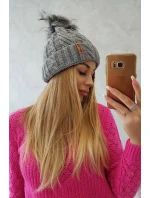 Fleecová kockovaná čiapka K226 tmavo šedá