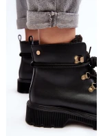 Skórzane Botki Trapery Damskie GOE MM2N4082 Czarne