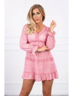 Šaty s ozdobnými volánikmi tmavo marhuľová