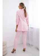Elegantný set saka a nohavíc candy pink