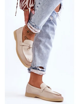 Klasyczne Mokasyny Damskie Beżowe Cortez