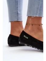 Mokasyny Damskie Z Eko Zamszu Czarne Amrutia