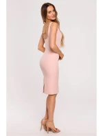 M667 Šaty Shaeth s ozdobnou retiazkou na chrbte - púdrové M667 Šaty Shaeth s ozdobnou retiazkou na chrbte - púdrové