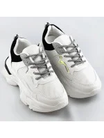 Bielo-čierne dámske šnurovacie športové topánky (LU-3)