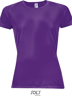 SOL'S Sporty Women Dámske športové tričko s raglánovými rukávmi 25.1159 tmavo fialové