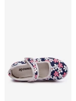 Dziecięce Baleriny W Kwiatuszki Granatowo-Szare Noah
