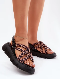 Sandały Damskie Na Platformie Z Paskami Panterka Filamira