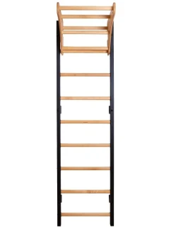 DREVENO-KOVOVÝ GYMNASTICKÝ REBRÍK NA 6 ÚCHOPOV S DREVENOU TYČOU BENCHK 711B