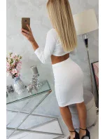 Súprava blúzky a sukne v bielej farbe