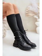 Wsuwane Kozaki Ze Skarpetkową Cholewką Czarne Iranel