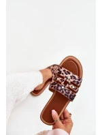 Płaskie Klapki Damskie Ze Złotym Detalem Panterka Noroti