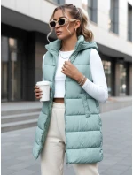 Dámska prešívaná vesta s kapucňou BRITA mint FashionStreet TY4511