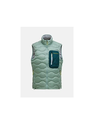 Pánska péřová vesta PEAK PERFORMANCE M Helium Utility Down Vest, zelená farba Pánska péřová vesta PEAK PERFORMANCE M Helium Utility Down Vest, zelená farba