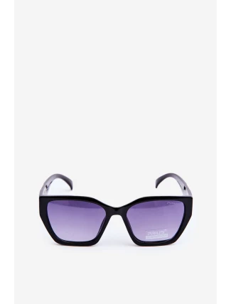 Damskie Klasyczne Okulary Przeciwsłoneczne Ze Złotymi Detalami UV400 Czarne