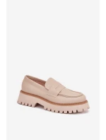 Dámske mokasíny na platforme Big Star - béžové
