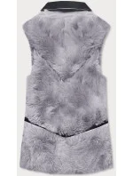 Šedá dámska vesta s kožušinkou (BR9593-102) Šedá dámska vesta s kožušinkou (BR9593-102)
