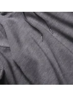 Krátka šedá dámska tepláková mikina so sťahovacími lemami (26030)