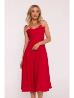 S424 Šaty Fit & flare - červené