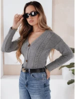 Dámsky sveter MELANIA light grey FashionStreet MY1654 Dámsky sveter MELANIA light grey FashionStreet MY1654