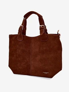 Kožená kabelka z imitace semiše Camel Clarette