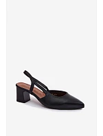 Dámské sandály na podpatku Sergio Leone SK472 Černé